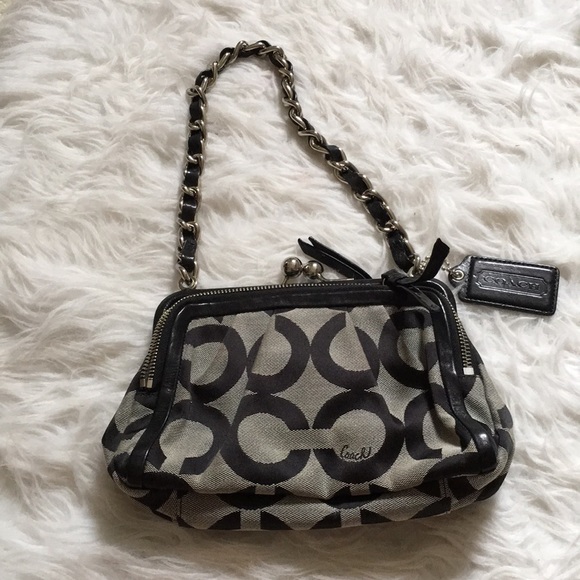 Extraordinary Coach Black And Silver Purse Photos